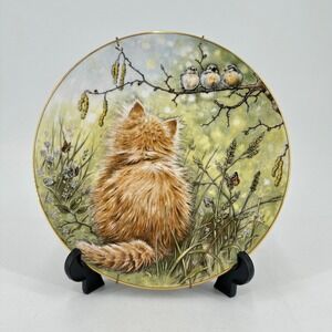 Royal Worcester Birdwatcher Kitten Classic Collector Plate 1985 Bone China